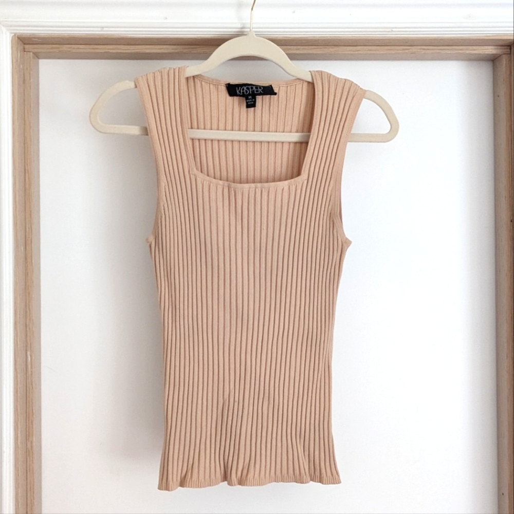 Kasper Nude Square Neck Tank